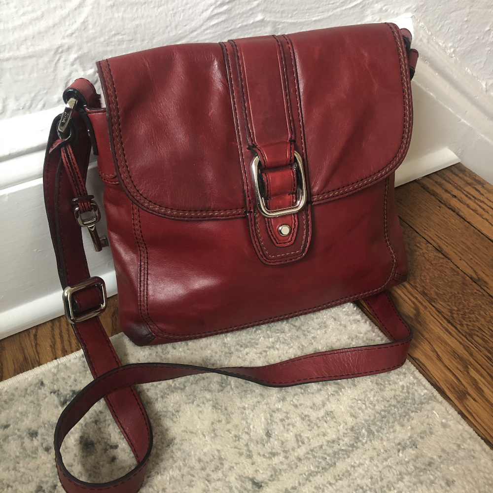 Red Fossil Crossbody- Statement Piece